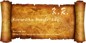 Korenika Renátó névjegykártya